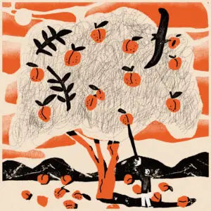 Apricot Tree Art Square Print