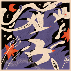 Wind bird Art Square Print