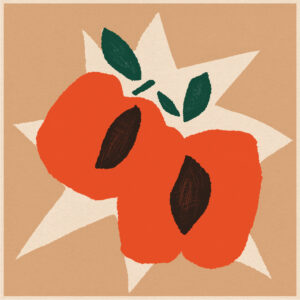 Apricot Art Square Print