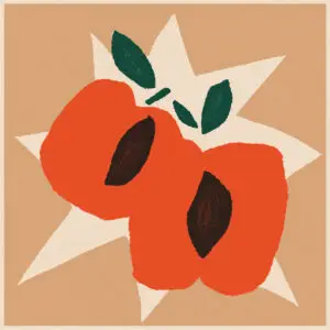 Apricot Art Square Print