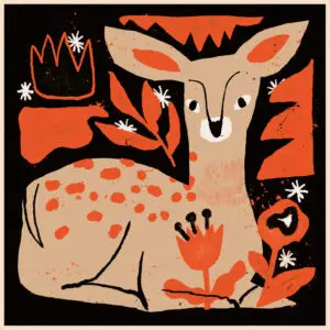 Deer Art Square Prints