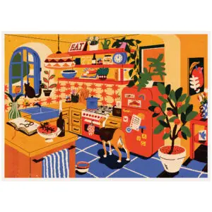 Sunny Kitchen A4 Art Print