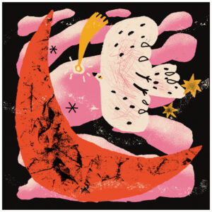Moon bird Art Square Print
